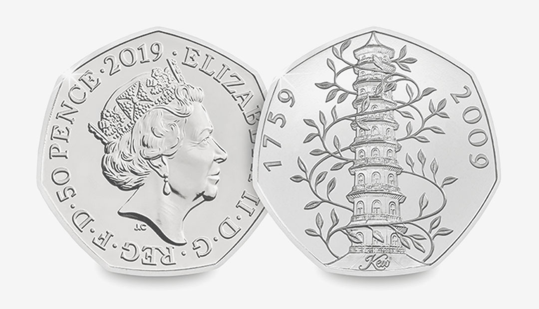 Kew gardens 50 pence coin value